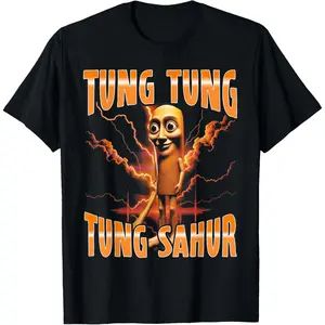 Surreal Italian Brainrot Meme Tung Tung Tung Sahur T-Shirt