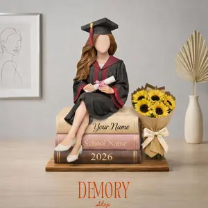 Personalized Graduation 2026 Wood Block, Custom FLAT Graduation Books Wooden Block, Graduation Woodblock For Girl, Graduated Daughter Gift