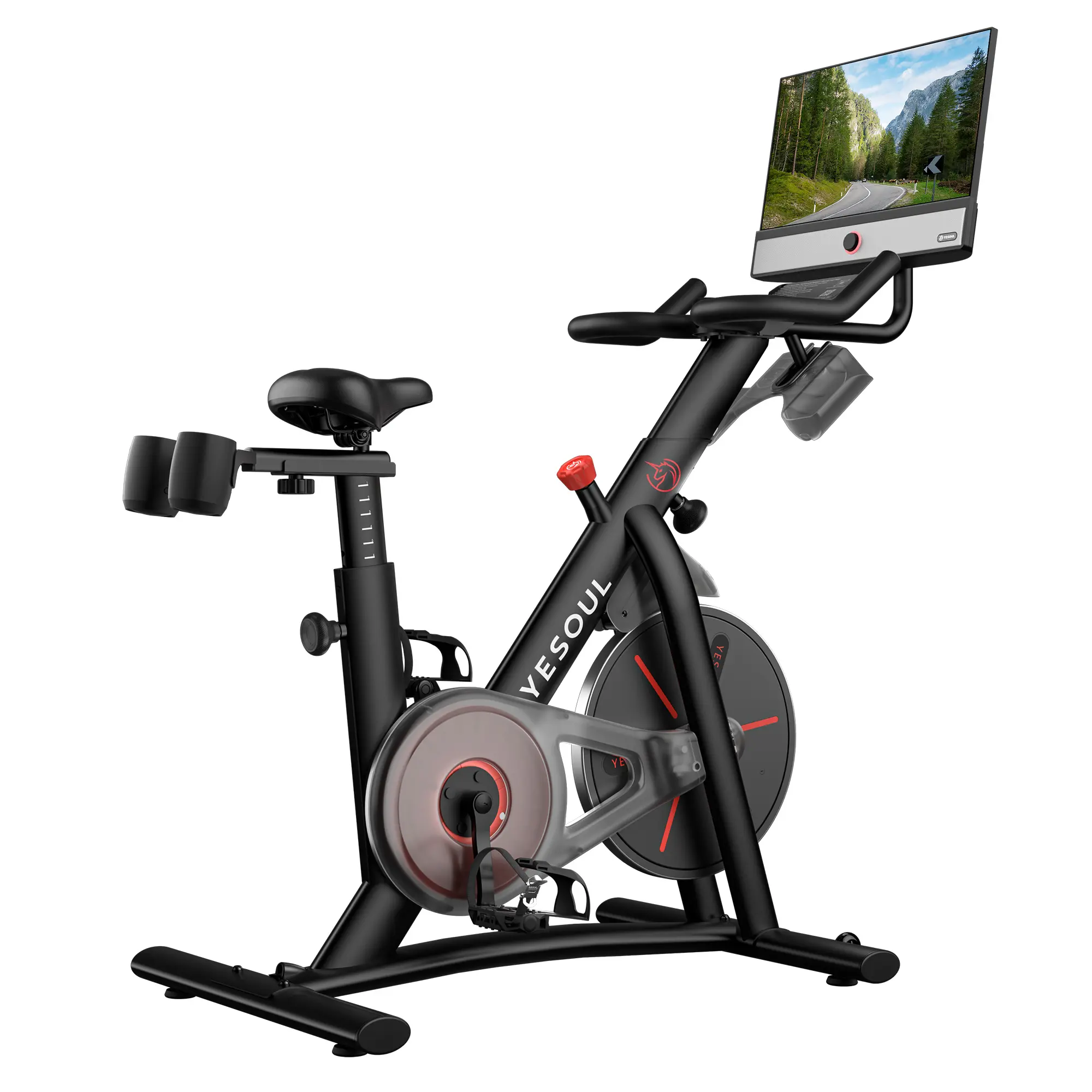Yesoul G1M Max Adjustable Exercise Bike with Screen - Home Gym Kit, Indoor Cycling Cardio Training Equipment, Ergonomic Seat for Leg Comfort, Modern Look for Home Gym