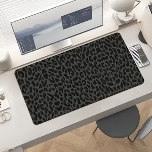 Black Leopard Cheetah  Large Extended Gaming Mouse Pad & Keyboard Laptop Mat - Mousepad(31.5x15.75 in) Non-Slip Rubber Base, Desk Protect for Home Office