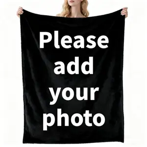 Custom-Made  Flannel Blankets: DIY Photo & Text Options, Tailored for Mom, Dad, Girlfriend/Boyfriend & Married Couples Locally Produced in The USA air-conditioned room plush blanket