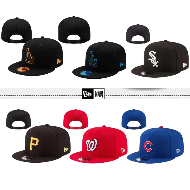 MLB New Era Adjustable Snapback Baseball Cap – LA Dodgers, NY Yankees, Chicago White Sox, St. Louis Cardinals, Washington Nationals, Pittsburgh Pirates, Atlanta Braves, Cleveland Guardians – Flat Brim Streetwear Hat, Unisex Sports Fashion
