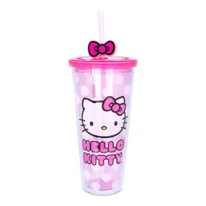 Sanrio Hello Kitty Face Carnival Cup With Lid and Topper Straw | Holds 24 Ounces