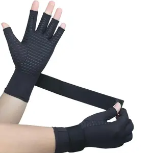 Copper Fiber Half-Finger Pressure Gloves with Adjustable Straps, Ideal for Outdoor Cycling and Fitness, Comfortable and Durable Design