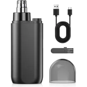 Nose Hair Trimmer for Men and Women, 2024 Professional Painless Rechargeable Nose and Ear Clipper with High Torque Motor and Double-Edged Blade for Smoother Cutting, Compact Design for Travel