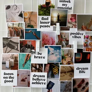 Vision Board Box with 125+ Photos and Affirmations for Dream Life, Home Decor, Money and More