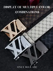 Business Workplace Classic Letter Belt, Durable Anti-Wrinkle Automatic Buckle, Alloy Head Printed Texture, Essential Commuter Accessory, Casual Business Belt, Business Fashion Belt