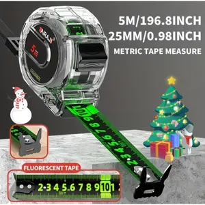metric system "Heavy-Duty" High-Precision Self-Locking Fluorescent Steel Tape Measure Set  Durable, Wear-Resistant, Anti-Drop with Circle Feature