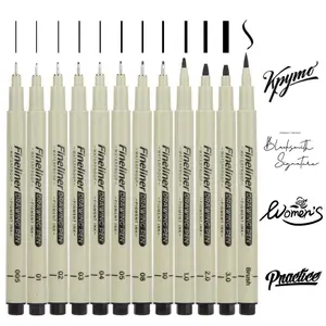Drawing Pens Micro Fineliner Art Pens,12 Black Fine Line Markers Art Supplies Adults Artist Sketch Waterproof Archival Ink Watercolor Inking Fine Liner Manga Sketching,Micro Drawing Art Materials