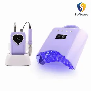 Softcase Professional Nail Set Kit with 75W Rechargeable UV Lamp & 35000rpm Electric Nail Drill for Salon Use, Beginner Friendly, Premium Quality, Manicure, Beauty, Fashion, Cutics