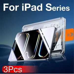 3-Pack Tempered Glass Screen Protector for Apple iPad 11th 10th 9th 8th 7th 6th 5th Gen, 9.7"/10.2"/10.9", 9h Hardness, Bubble-Free Installation, Accessories, Protection