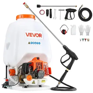 VEVOR Gas Powered Backpack Sprayer, 26.5CC 0.9HP Engine, Garden Sprayer with 6.5 Gallon Tank, Large Area Coverage, Lawn Spraying Machine with 24 in Wand Nozzles for Efficient Gardening Farming