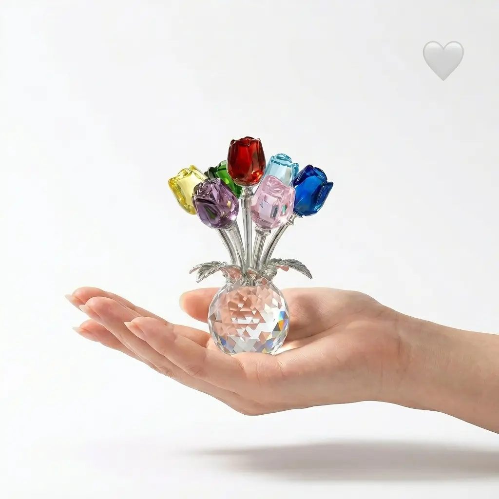 K9 Crystal Forever Rose – Handmade Glitter Glass Rose Flower with Elegant Display Box, Romantic Gift for Wife, Girlfriend, Daughter & Loved Ones. Sparkling Artificial Rose Bouquet for Anniversary, Valentine’s Day, Wedding, Birthday & Home Room Decor