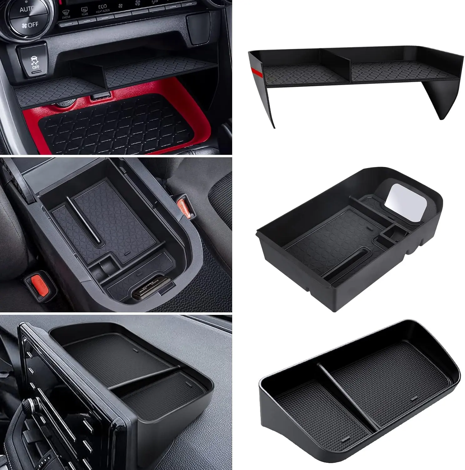 3-Pieces Upgraded Car Console Organizer, Car Interior Stowing & Tidying Accessories for RAV4 2019-2025 - Armrest Storage Box, Dashboard Storage Tray (Not for New 10.5'' Multimedia Display), Car Organizers, Accessories For Car