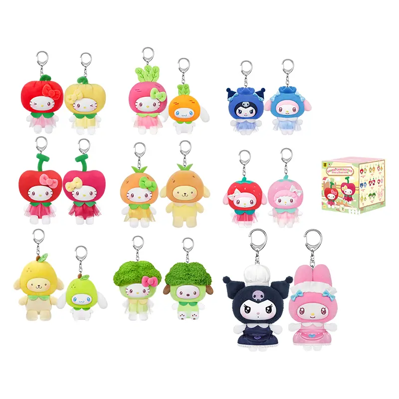 TOPTOY Kt Fruit & Vegetable Series Vinyl Plush Box Set, Cute Collectibles, Desktop Ornament, Gift for 12 Years Above, Fruit-Themed Birthday Present