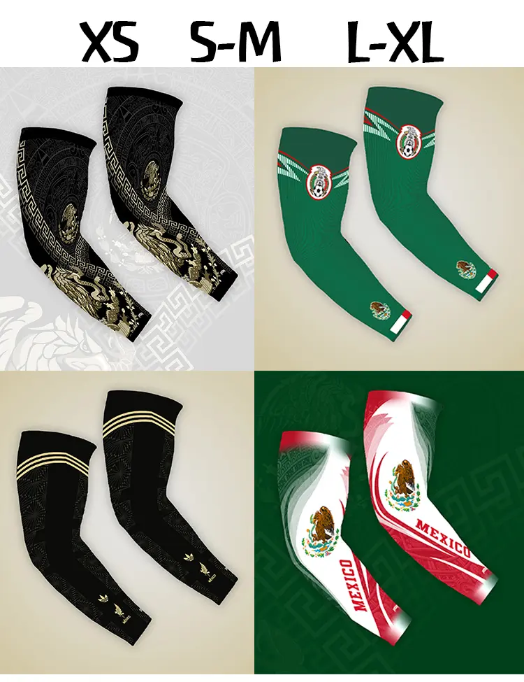 Mexican Design 4 Different Sleeves Arms Semi-Sheer XS S-M L-XL Options for Arm Protection Variety Pack Sublimation Style