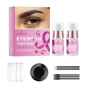 Eyebrow Dye Kit Waterproof Sweatproof Long-Lasting Color Lock 4-6 Weeks DIY Smudge-Proof Easy for Beginners Natural Wild Eyebrows Makeup Set Tinted Brow Cream Eyebrow Tinting Cream Waterproof Eyebrow Creams
