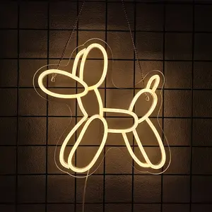 Balloon Dog Neon Sign – LED Wall Light – Nursery & Studio Decor – Balloon Dog Art for Apartment, Kids Room, or Gift