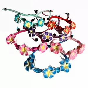 Flowers Charm Thread Bracelet - Adjustable Knot Trendy Gift Summer Jewelry Stretch Fashion Statement Piece in 6 Vibrant Colors Comfortable Stylish Design