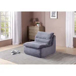Single Sofa Chair - Soft Compression Lounge Bean Bag for Living Room, Bedroom & Study - Comfortable and Stylish Seating-Gray