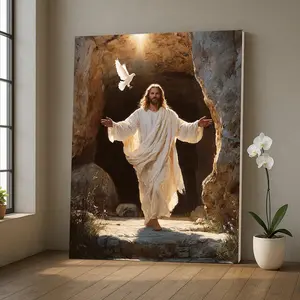 Jesus Resurrection Canvas  Peaceful Christian Wall Art,Only the poster, Canvas posters, room decorations, wall art, suitable for gifts for family and friends