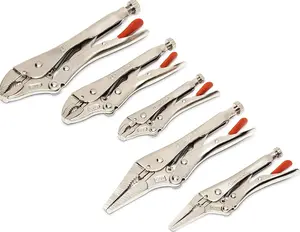 Crescent 5-Piece Locking Pliers Set, Curved & Long Nose Vise Grip, CLP5SETN-08