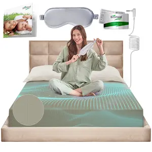 EcoHeal Grounding Sheet + Mask Silver 100% Organic Cotton 12% Silver Fiber & 4% Silk Soft Conductive Earthing Fitted Bed Sheets for Restful Sleep King Size 76"x 80", Emf Protection, High Conductivity
