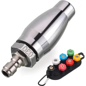 Turbo Nozzle for  Washer, Rotating with 1/4" Quick Connect, 7 Nozzle Tips with Holder, 3600 PSI