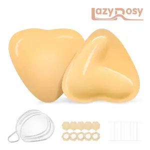 LazyRosy heart shape pads Double Sided Sticky Bra Ultra Boost Inserts Pads Reusable Push Up Lift Self Adhesive Bra Pads for Bikini Swimsuit sticky inserts Valentine's Day gift