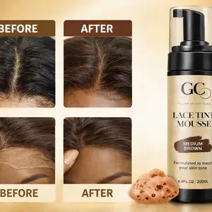 GC Lace Tint Melting Hair Mousse, 6.8 fl oz Lace Tint Mousse for Women Hair Wig Lace Wigs Toupees and Hairpieces Natural Finishing Lace Color, Lace Tint Mousse for Wigs Melts Lace Foam Tint