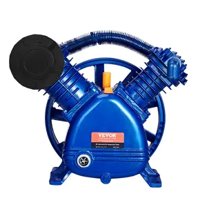 VEVOR Air Compressor Pump Head,  5.5HP 5.75CFM @ 90PSI, Twin Cylinder Oil Lubricated Air Compressor Piston Pump Head, Dual Stage V-Type Cast Iron Air Compressor Pump Replacement with Max. 185PSI Pressure