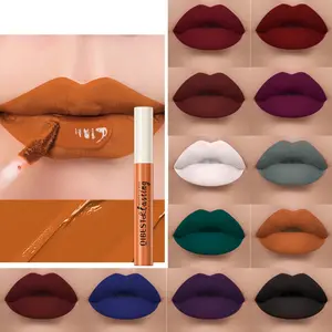 Qibest Matte Liquid Lipstick Intensely Pigmented Long-Lasting Waterproof Sweatproof, Non-Sticky Cup, Available in 24 Colors, Suitable for All Makeup Looks
