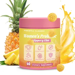Feminine pH Balance Gummies | Dryness Relief | Slippery Elm, Prebiotic & Probiotic | Pineapple Flavor | Dietary Supplement