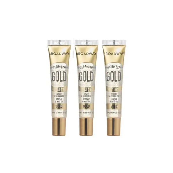 Broadway 3 Pack BCLG09D1-Gold Lipgloss Vita-Lips Glossy Makeup Lip Gloss