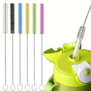 10-Pack Stainless Steel Cleaning Brushes, Reusable Home Kitchen Tools, Ideal for Glass & Metal Straws, Multi-Purpose Kitchen Cleaners