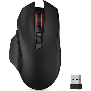 F-MUW06  M656 Gainer Wireless Gaming Mouse, 4000 DPI 2.4Ghz Wireless Mouse w/ 5 DPI Levels, 7 Macro Buttons, Red LED Backlit & Pro Software/Drive Supported, for PC/Mac/Laptop