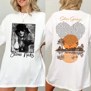 Stevie Nicks Silver Springs Song Heart Lyrics Shirt - Vintage Rock Tee, Cotton, Short Sleeve, Casual Style, Retro 70s Classic Rock Apparel, Women's Top - Tshirt, Comfort