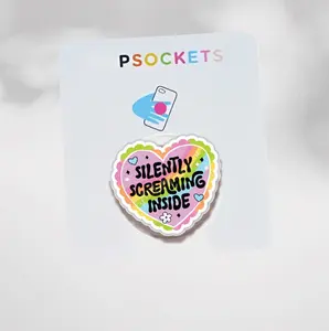 Silently Screaming Inside Magnetic Phone Grip, Magsafe Compatible Kindle Holder High-quality Print, Funny Introvert Gift Removable Magnet