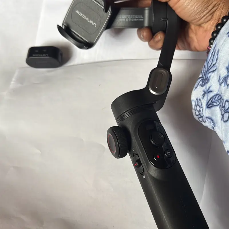 AOCHUAN Smart X Pro 3-Axis Handheld Gimbal Stabilizer for iPhone & Android Smartphones with Bluetooth, Face Recognition, & Smile Snapshot Features