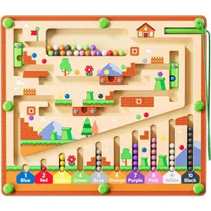P-SA012   Montessori Toys,Magnetic Color and Number Maze,Wooden Toys for Ages 2-4,Toddler Fine Motor Skills Toys for Boys Girls