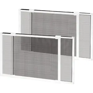 2 Pack Expandable Window Screen 2 Way Adjustable Sliding Window Screen Horizontal (20" H x 28" - 53" W) Horizontal and Vertical Adjustable Replacement Screen for Window Window Screens Mesh