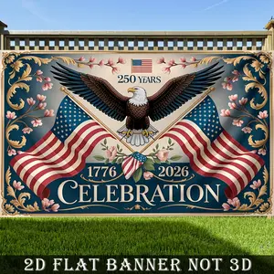 Lightweight American Eagle Flag Wall Hanging Tapestry - Home & Festive Backdrop Banner, Independence Day Party Decor Cloth - No Power Required