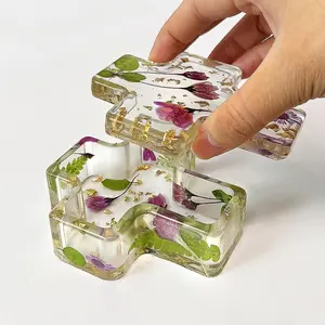 2-piece lid mold and cross mold new cross storage box silicone mould DIY epoxy resin Christmas jewelry storage box