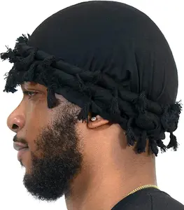 Superior Halo Turban Silk Satin Lined  Wrap, Pre-Tied Tassel Turban for Men & Women, Turban Durag Wave Cap