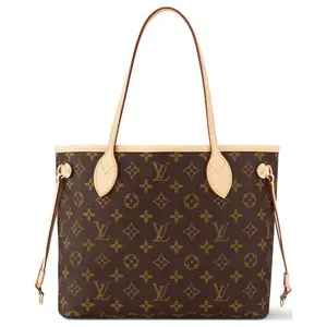 Louis Vuitton Neverfull PM Monogram Coated Canvas Tote Bag with Detachable Pouch for Women