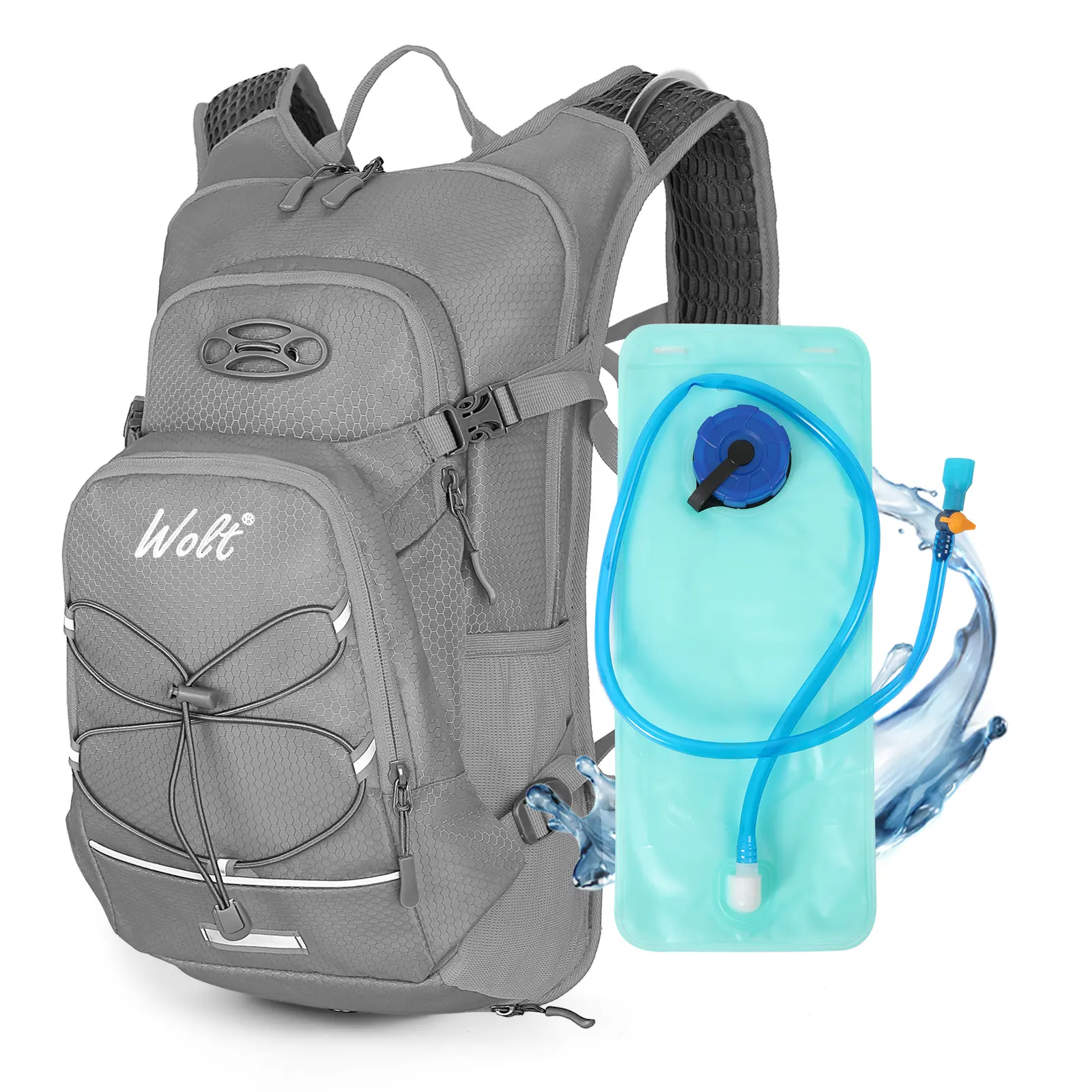 Wolt 18L Hydration Backpack with 2L Leakproof Water Bladder and Multiple Pockets - Unisex Road Cycling Gear for Hiking and Outdoor Sports, Hydropack, Youth, Unisex Adults, Accessories, Multi-Pockets, 2 Front Pockets