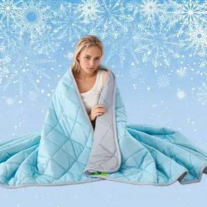 Double Sided Cooling Blanket, 1 Count Summer Cold Air Conditioning Blanket, Lightweight Breathable Soft Cooling Blankets for Sleeping, Cozy Room Accessories, Reversible Cooling Blanket