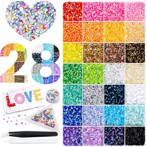 Massive 35,000PCS Jelly Synthetic Rhinestones Set – 28 Colors 3mm Flatback Resin Gems for Bedazzling, Nail Art, Craft Supplies for Shoes, Books & DIY Decor