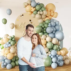 146Pcs Blue and Green Balloon Arch Kit, Different Sizes 18 12 10 5 inch Green and Blue Yellow Nude Confetti Balloons for Birthday Party Decorations - Home Improvement.