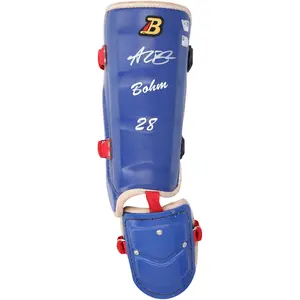 Alec Bohm Philadelphia Phillies Autographed Game-Used Blue Belgard Leg Guard from the 2025 MLB Season - NF70450443 - Fanatics Authentic Certified
